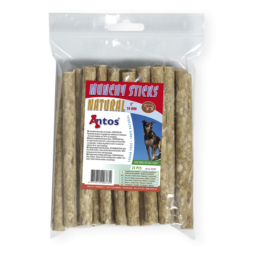 Munchy Sticks 5" 10 mm Natur 25 Stück