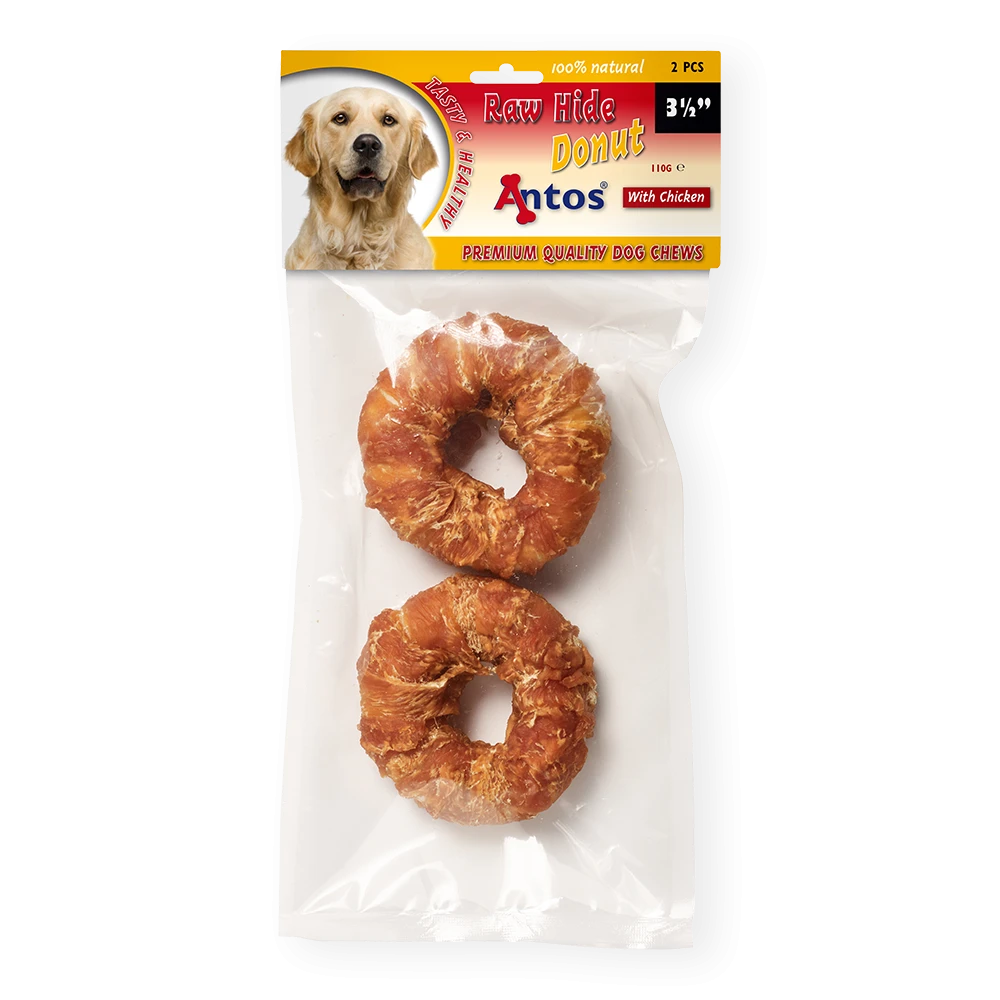 Raw Hide White + Chicken Donut 3½" 2 Stück