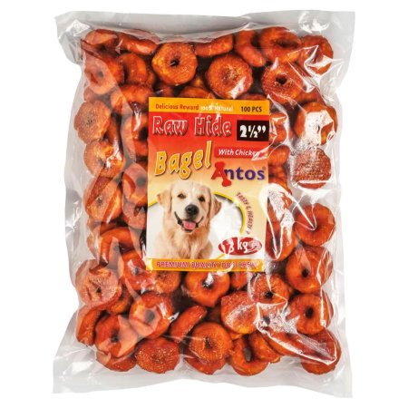 Raw Hide White + Chicken Bagel 2½" 100 Stück